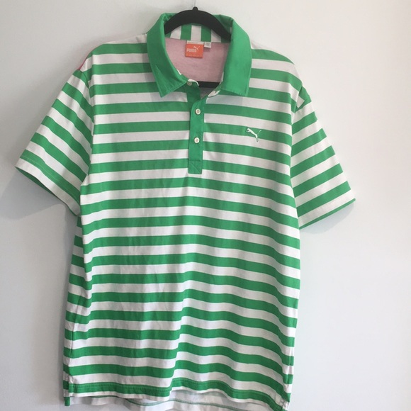 Puma Men’s Striped Collared Short Sleeve Polo Shirt size XL - Picture 1 of 16